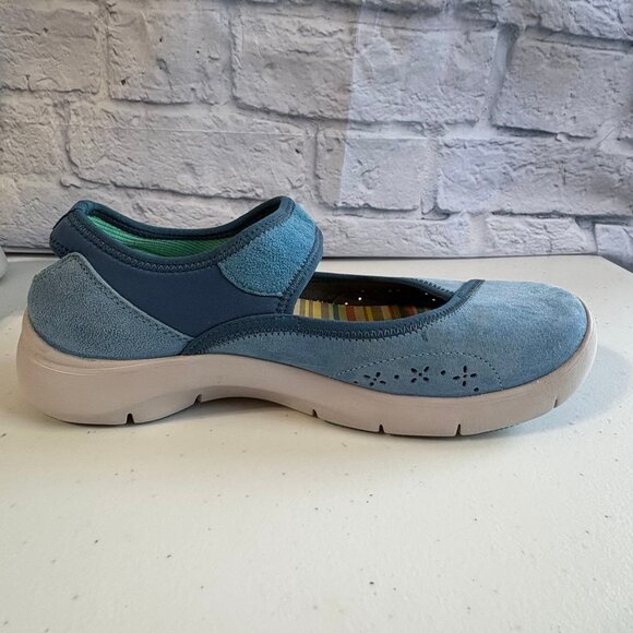 Dansko Emmy Blue Suede Mary Jane Flats Size 38 - Picture 9 of 14